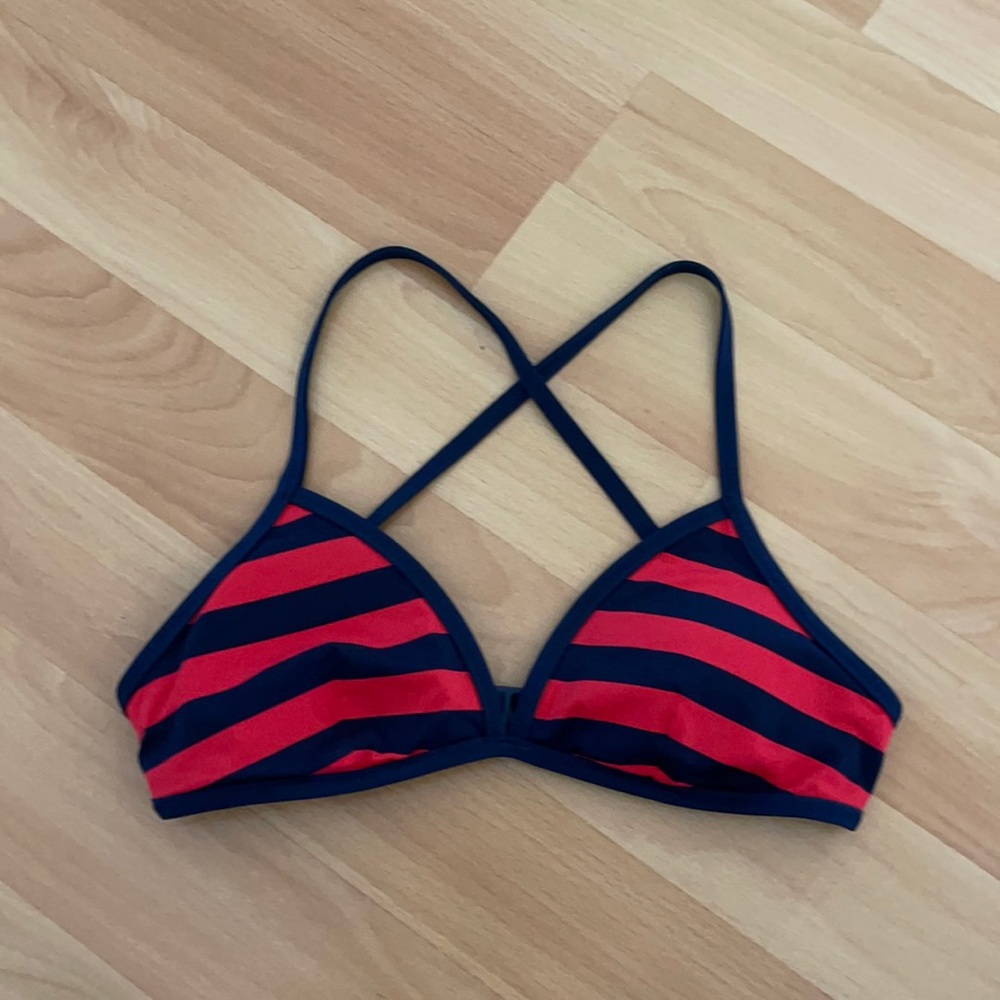 Kate Spade Bikini Top Blue Red Stripe XS EUC